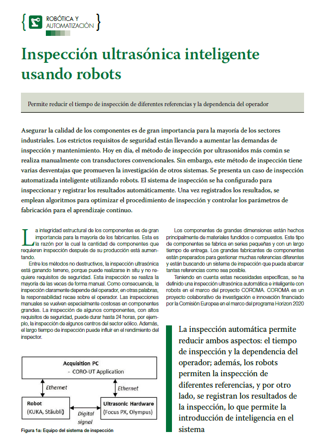 artículo sobre la inspección ultrasónica con robots